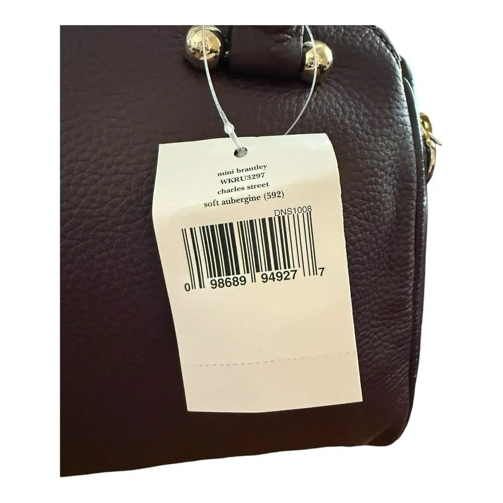 Kate Spade Charles Street Mini Brantley Leather Bag Wallet Purple Soft Aubergine